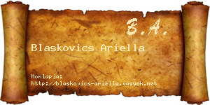 Blaskovics Ariella névjegykártya